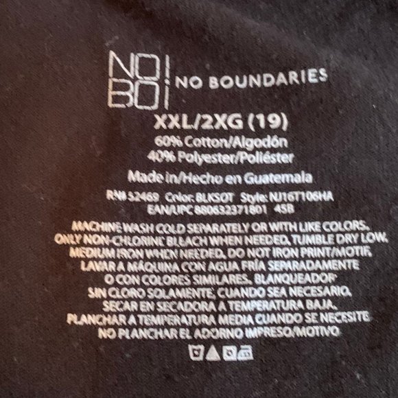 No Boundaries Two Scoop Crew Neck Tee Shirts - Picture 5 of 6
